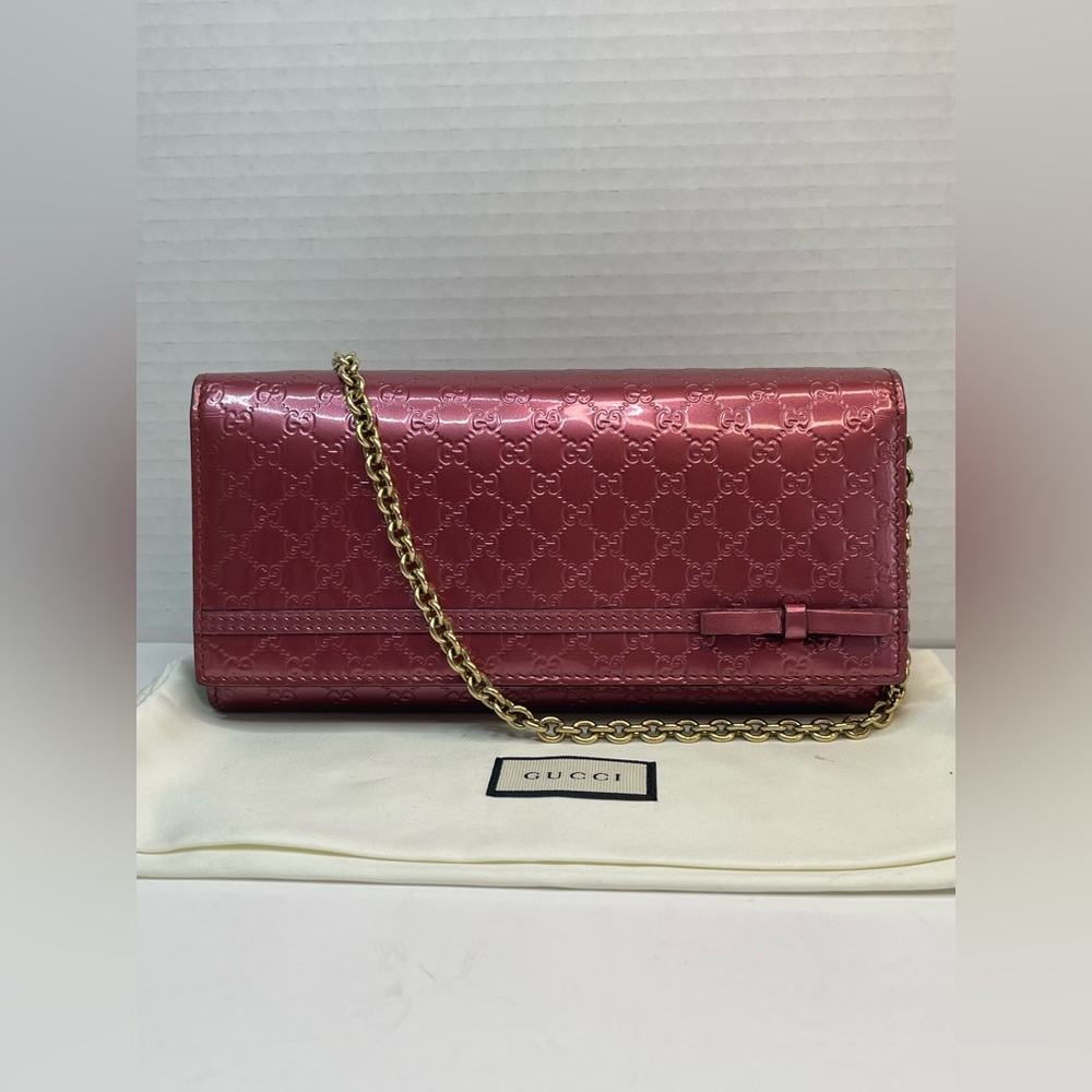 GUCCI MICRO GUCCISSIMA PATENT LEATHER WALLET
